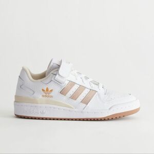 adidas Women’s White Sneakers with Beige and Light Brown Accents